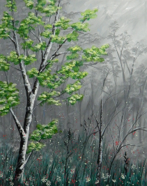 Art Circle - Birch in Fog Forest