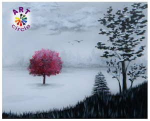Art Circle - Red Tree in Winter