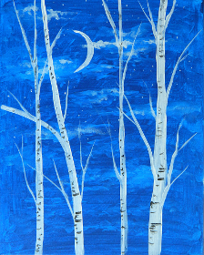 Art Circle - Night Birches